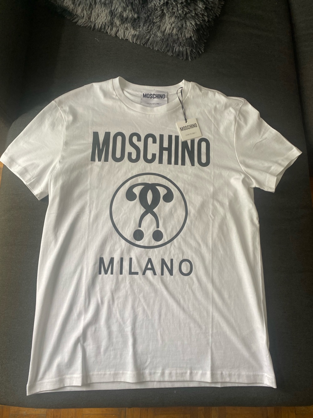 Moschino White T-Shirt black lettering brand new with tags